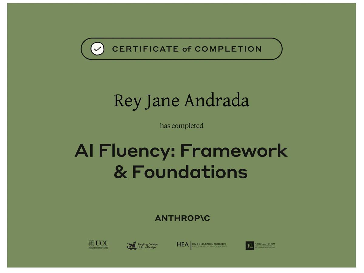 AI Fluency certificate